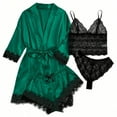 thumbnail image 1 of LSLJS 4PC Women Sexy Garter Lingerie Set Robes Lace Bodysuit Deep-V Neck Underwear, 1 of 2