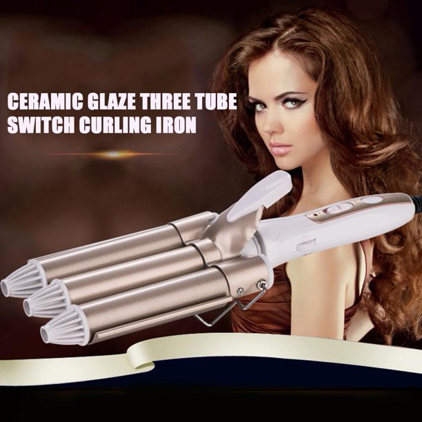 Varita De Peinado Rizador de pelo eléctrico de cerámica de triple barril (22 mm UE) Ygjytge Cuidado Belleza