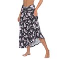 thumbnail image 5 of HDE Womens Ruched Cover Up Skirt Convertible Dress Swimsuit Coverup Black Aloha S, 5 of 6