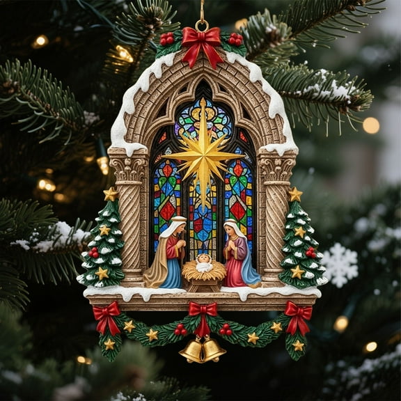 TNDBKQWR Religious Christmas Gifts Nativity Scene, Ornament Gift Funny Christmas Ornaments, 15cm Christmas Nativity Scene Decorations(1PCS)