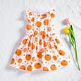thumbnail image 2 of MEZZALL 2025 Summer New Girls Baby Fruit Print Dress Sundress Sweet Party Outfits Toddler Sleeveless Dress Sundress With Bow Casual Playwear For & Toddler Girls, Orange, 6-9 Months, 2 of 9