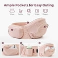 thumbnail image 4 of Portabebés Momcozy 2 en 1 con asiento de cadera para 20 kg, color rosa, 4 of 8