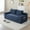 Blue, variant on 2 in 1 Convertible Folding Couch Bed with Storage Pockets, Memory Foam Cloud Sofa with Pull-out Bed, Corduroy Floor Sofa for Apartment Office Living Room, No Assembly Required, Black