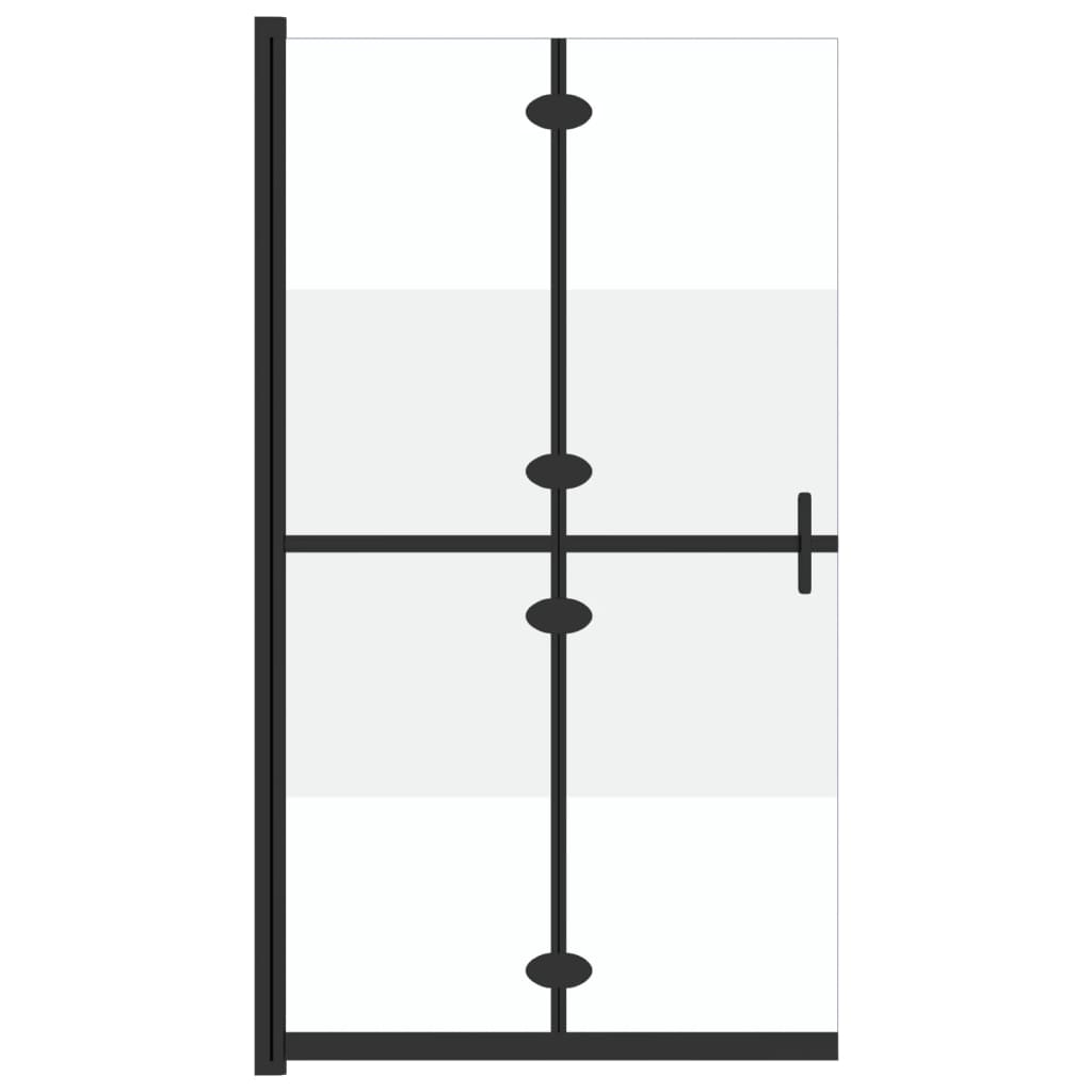 vidaXL Foldable Walk-in Shower Wall Half Frosted ESG Glass 31.5"x74.8"