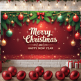 thumbnail image 3 of Festive Design Merry Christmas Banner Red Background Decorative Ornaments Christmas Celebration for Holiday Event Winter Party Seasonal Decoration, 3 of 9