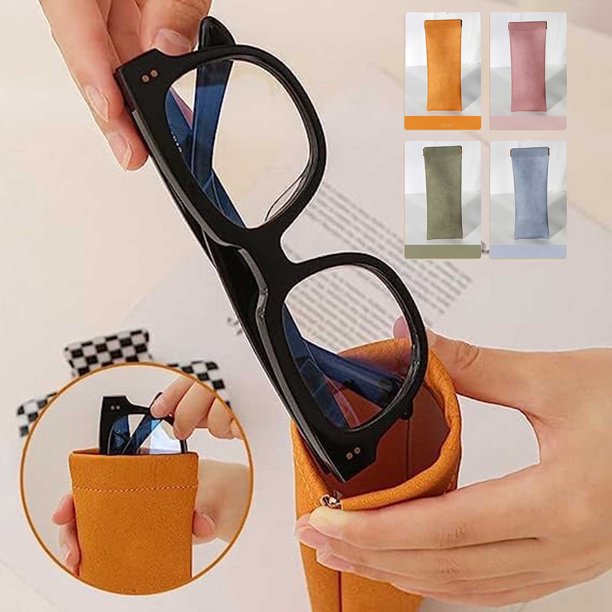 Bolsa de gafas portátil | Estuche de almacenamiento para gafas de sol | Bolsa de metralla de terciopelo a presión con cierre automático | Forro de terciopelo resistente a los arañazos | Multiusos