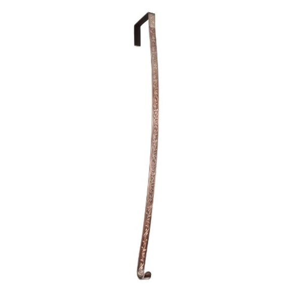 Haute Decor HighProfile Curved Over The Door Wreath Hanger (Holly Embossed - Oil-Rubbed Bronze) for Doors with Raised Features