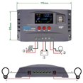thumbnail image 4 of Controlador de carga solar MPPT de 12 V y 24 V con pantalla inteligente y doble USB, estabilizador de voltaje (20 A), 4 of 8