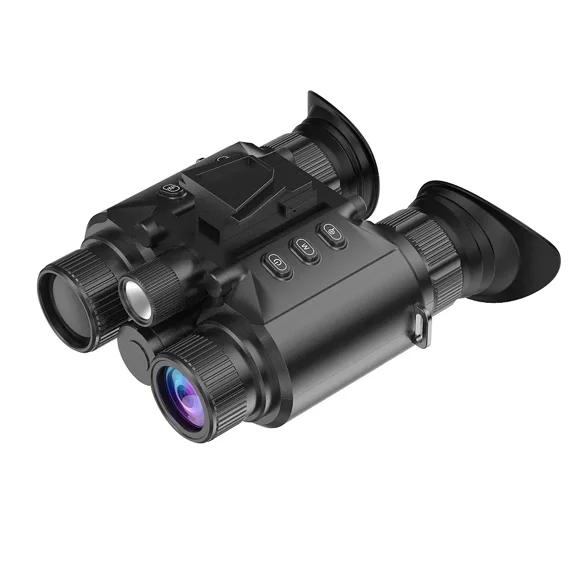 Cámara Telescópica Táctica Montada en la Cabeza 4K UHD, Binoculares de Visión Nocturna Infrarroja de 40MP para Cazar y Acampar con Linterna
