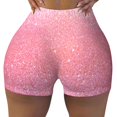 thumbnail image 2 of Balery Sparkly Glitter Printed Workout Shorts for Women Seamless Scrunch Short Gym Yoga Running Sport Active Exercise Fitness Shorts-Large, 2 of 8