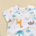 thumbnail image 5 of NIEWTR Newborn 18-24 Months One-Piece Jumpsuit Baby Romper Cartoon Baby Bodysuit Cute Short Sleeved Baby Romper A18-Sky Blue, 5 of 6