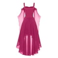 thumbnail image 3 of nerohusy Womens Witch Dress Renaissance Medieval Vampire Costume Halloween Cosplay Butterfly Sleeve Mesh Gothic Dress 2025 Hot Pink,XXL, 3 of 4