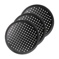 thumbnail image 1 of Paquete de 3 bandejas para pizza con agujeros, bandeja perforada de acero al carbono antiadherente redonda para cocina casera O, 1 of 5