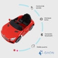 thumbnail image 4 of Carro Electrico Montable para Niños de Control Remoto y Manejo Directo Carrito Deportivo con Luces Estero Bluetooth y USB Doble Puerta con Seguro Rojo Gaon, 4 of 5