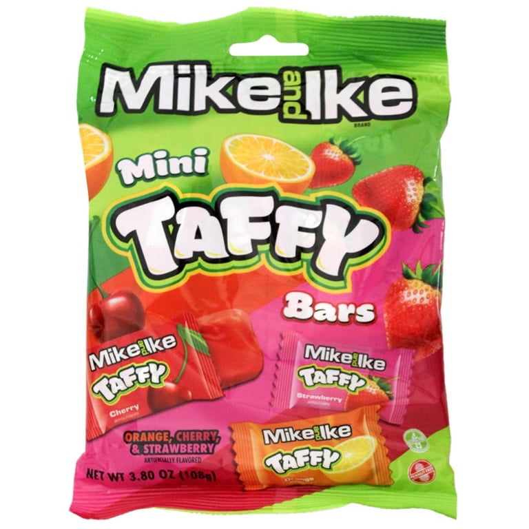 MIKE AND IKE Mini Taffy Assorted Flavors, Chewy Fruity Candy