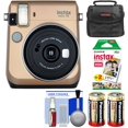 thumbnail image 1 of Cámara de película instantánea Fujifilm Instax Mini 70 (dorada) + 20 impresiones + estuche + más, 1 of 7