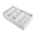 thumbnail image 1 of Shangren Folded Drawer Organizer Drawer Organizer Tray for Kitchen Utensils Home Desk White 3 Tier, 1 of 8