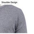 thumbnail image 5 of Men's Knit Pullover Sweater Notch Neck Long Sleeve Casual Ribbed Top, 5 of 8