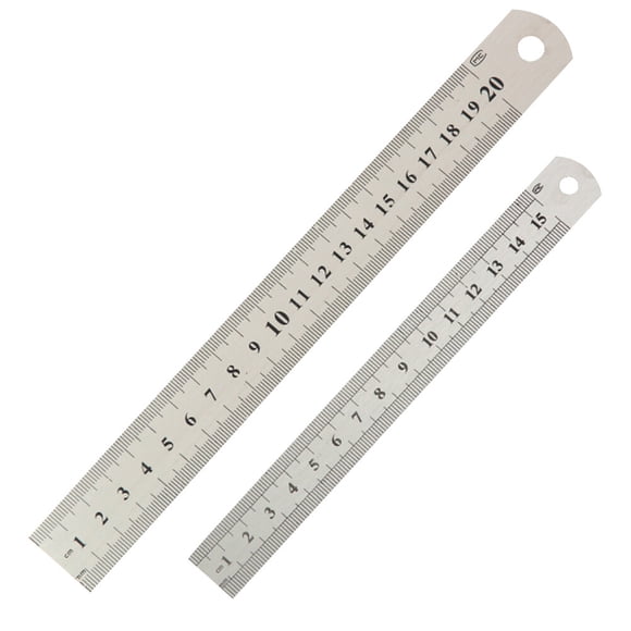 Miangastore 2 Pcs Règle en Acier Inoxydable Double Échelle pour Maison École Bureau (20cm, 15cm Chaque Taille A 1pcs)