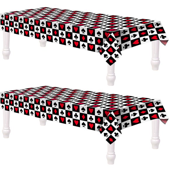 Mantel temático Tatuo Poker Casino para fiesta, 54 x 108 pulgadas, 2