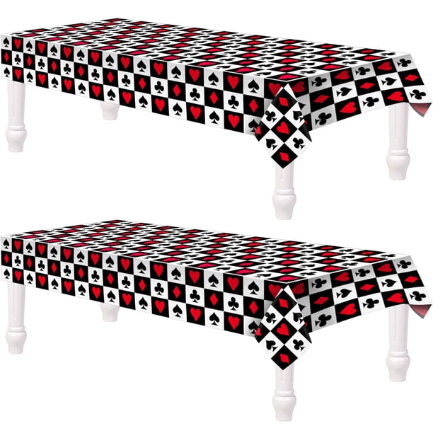 Mantel temático Tatuo Poker Casino para fiesta, 54 x 108 pulgadas, 2