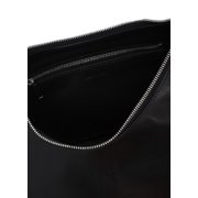 Rick Owens Women's Minimalist Black Leather Bag With Silver Carabiner And Internal Pocket Grey