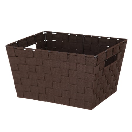 Mainstays Medium Woven Nylon Brown Basket Mainstays Medium Woven Nylon Brown Basket