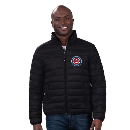 Men s G-III Sports by Carl Banks Black Chicago Cubs Packable Neck Pillow Full-Zip Puffer Jacket