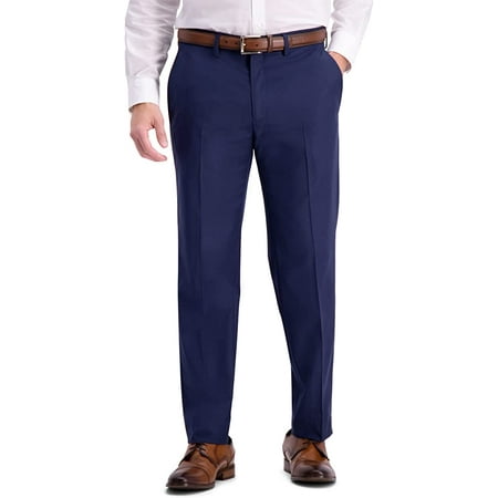 Men's J.M. Haggar® Premium Classic-Fit Flat-Front Stretch Suit Pants Color: Blue Weave Size: 34X30