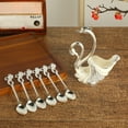 thumbnail image 2 of Jrocdr Metal Swan Coffee Spoon Se With 6Pcs Coffee Spoon Set Teaspoon Swan Dinnerware Set For Stirring Mixing Coffee Desserts Dinner Place Mats for 4 Plate Mates Dinner Place Mats, 2 of 9