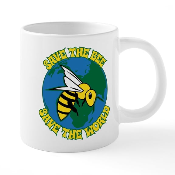 CafePress - Save The Bee - 20 Oz White Ceramic Mega Mug