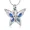 Steel/Blue, variant on Butterfly Urn Pendant Memory Necklace for Cremation Ashes Holder Keepsake Memorial Jewelry