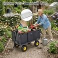thumbnail image 5 of 3-in-1 Oversized Steel Garden Cart 880 Lbs Heavy Duty Pullable Mesh Utility Cart with Removable Liner for Lawn Patio and Landscaping Green/Black/Gray, 5 of 12