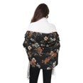 thumbnail image 4 of FORMRS Womens Scarf Winter Soft Long Big Warm Shawls Wrap Tassel Scarves, Black Flowers, 4 of 9