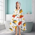 thumbnail image 6 of Dinosaur with Bones Pattern Hooded Bath Towel，60"x35" for Ages 3 To 12 Kids, Quick Dry Lightweight Soft Microfiber Hood Beach Towel Cover Up for Kids, 6 of 7