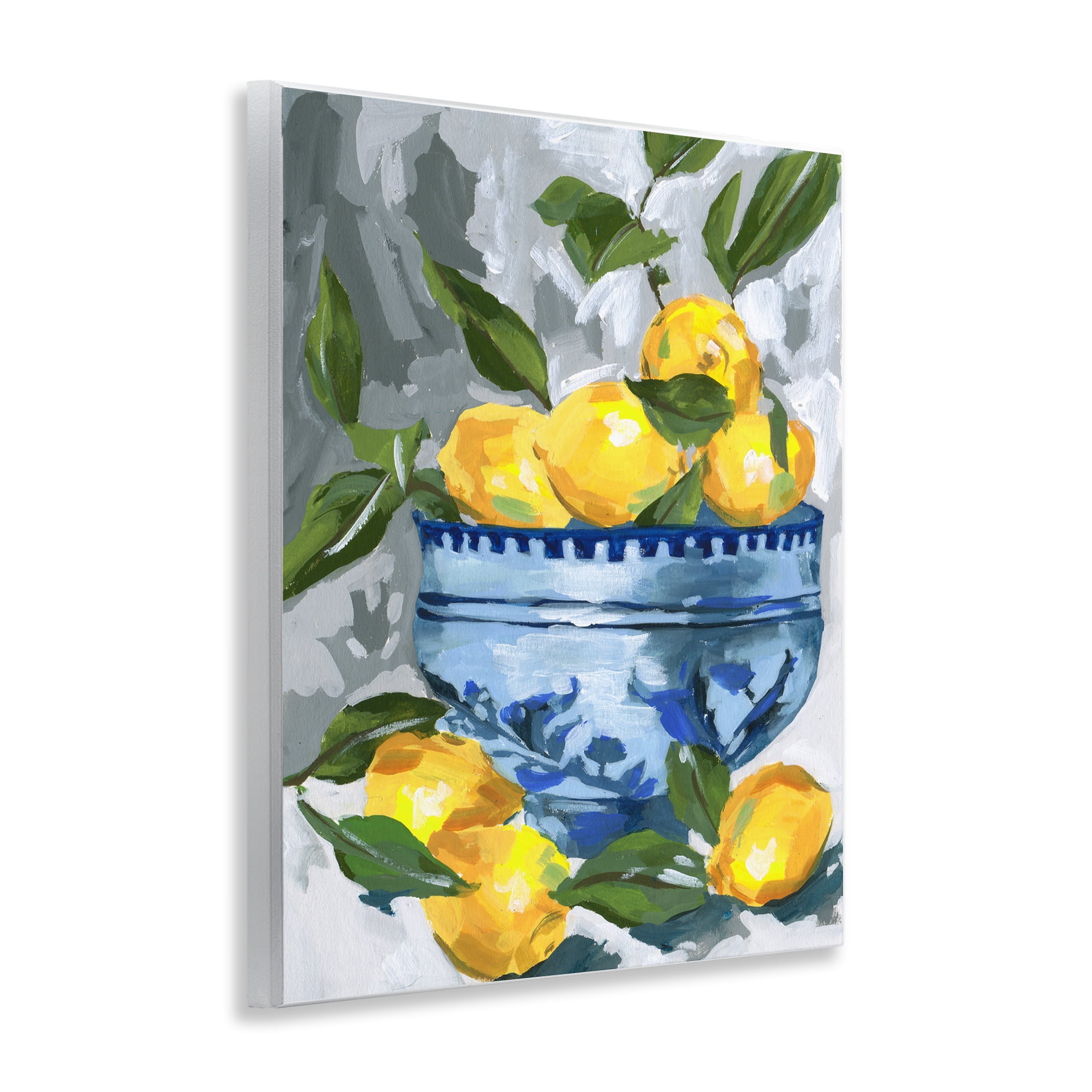 Stupell Industries Indigo & Lemon Bowl Wall Plaque Art, design by Melissa Wang
