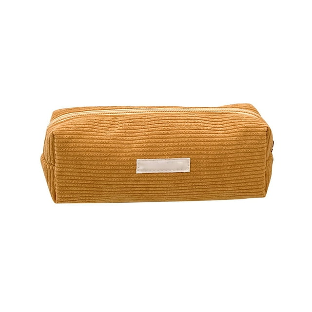 Retro Corduroy Solid Color Pencil Case Large Capacity Office Supplies Storage Organizer School Supplies for Teen and Adult Girls Back to School School Supplies for Adult Office College