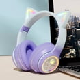 thumbnail image 4 of Cat Ear Bluetooth Headphones,Wireless Foldable On Ear Earphone, RGB Light Up ,HiFi Stereo and Noise Cancelling Over-Ear Gaming Headphones for Kid&Girl As a Gift For PC/Laptop/Tablet/Phone/Pad, 4 of 9