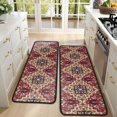 thumbnail image 4 of Kitchen Rugs Sets Of 2,Red Boho Ethnic Geometric Pattern Anti Fatigue Kitchen Mat Rugs Non Slip Washable,Decorative Kitchen Floor Mats for Kitchen,Sink,Laundry,17"x47"+17"x47", 4 of 5