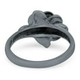 thumbnail image 3 of Black Tone, Simulated Cubic Zirconia Size-9 Rose Flower Ring Round Shape 925 Sterling Silver, 3 of 7