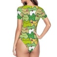 thumbnail image 4 of Easygdp Cartoon Frog Women'S Waist-Cinching Short-Sleeved Onesie, Olastic Onesiet,Snaps At Bottom,Easy To Put On And Take Off - Xx-Large, 4 of 9