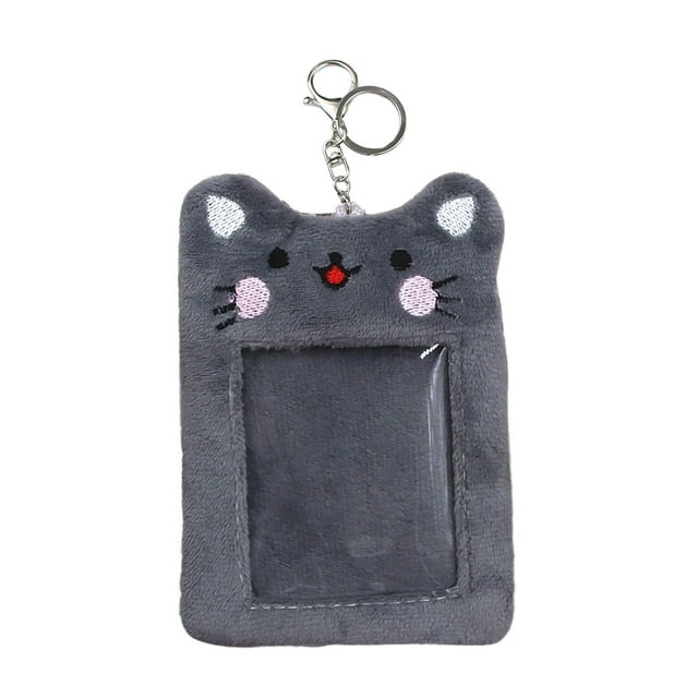 Photocard Holder Chain ID Card Sleeve Protective Cover Korean Style Cute Animal Design for Girls Kpop Badge Accessory