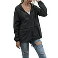 thumbnail image 3 of Sonducket Chubasquero ligero para mujer, impermeable, con capucha, cortavientos para exteriores, plegable, para senderismo, Camping, trajes para mujer Prendas para la parte del cuerpo Negro METRO, 3 of 6
