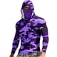 thumbnail image 3 of Ceisia Camouflage Print Hooded Top Men's Slim Fit Long Sleeve UV Protective Face Mask Shirt Purple L Gifts, 3 of 5