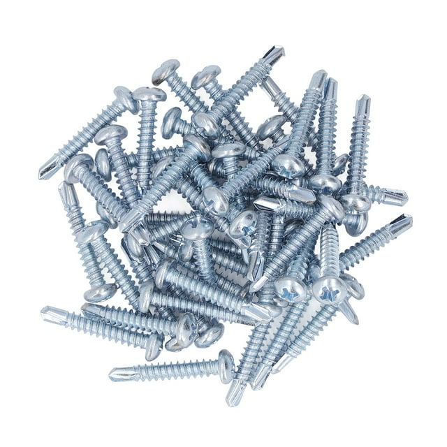 Vis de Forage en Acier Galvanisé, 50 Pcs Tête Ronde Tête Ronde Auto-Perçage Vis de Forage Performances Haut de Gamme