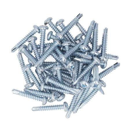 

50 Pcs Round Head Self Drilling Screw 4.2x25mm Galvanized Steel Drill Screws for Furniture Repair Cross