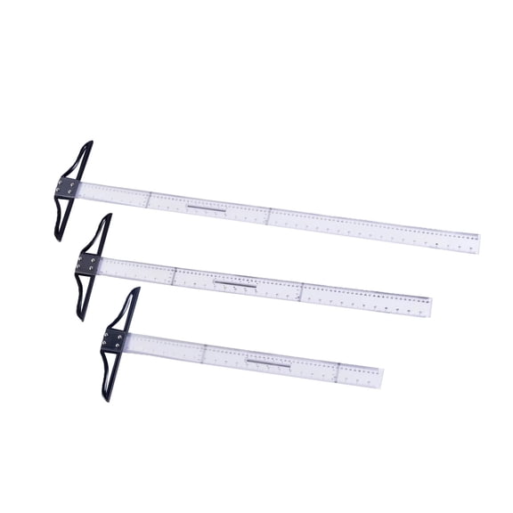 3 Piece Acrylic T Square Ruler Set Detachable T Type For Precise Drafting And Engineering Measurements