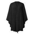 thumbnail image 5 of Womens Open Front Poncho Chiffon Wrap Shawls Cape Black One Size, 5 of 6