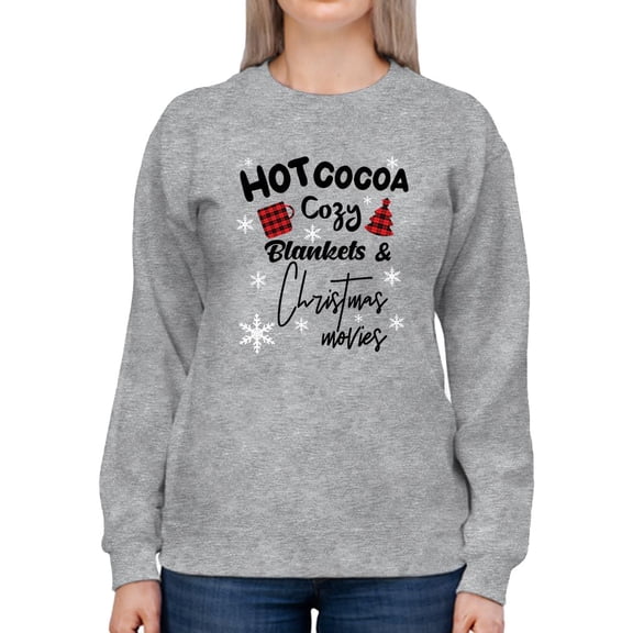 Hot Cocoa And Cozy Blankets Sweatshirt Women -Smartprints Designs, Female 4X-Large