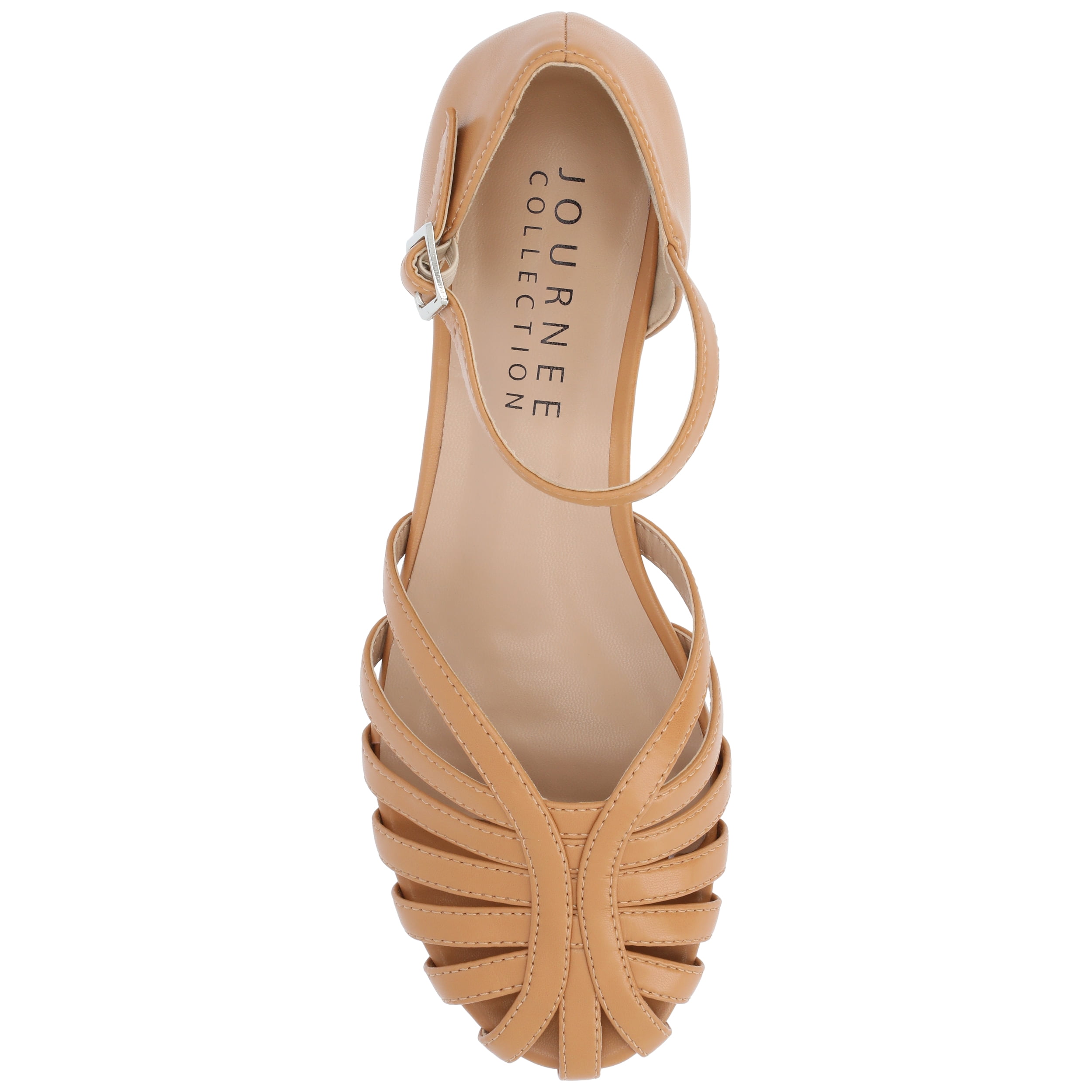 Journee Womens Joannah Mary Jane Block Heel Round Toe Flats